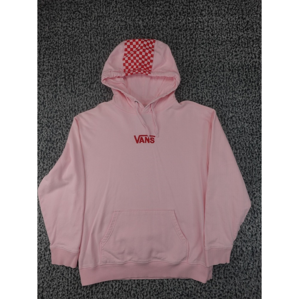 Vans Hoodie Mens Medium Pink Good Checkerboard Off The Wall Graphic Pullover